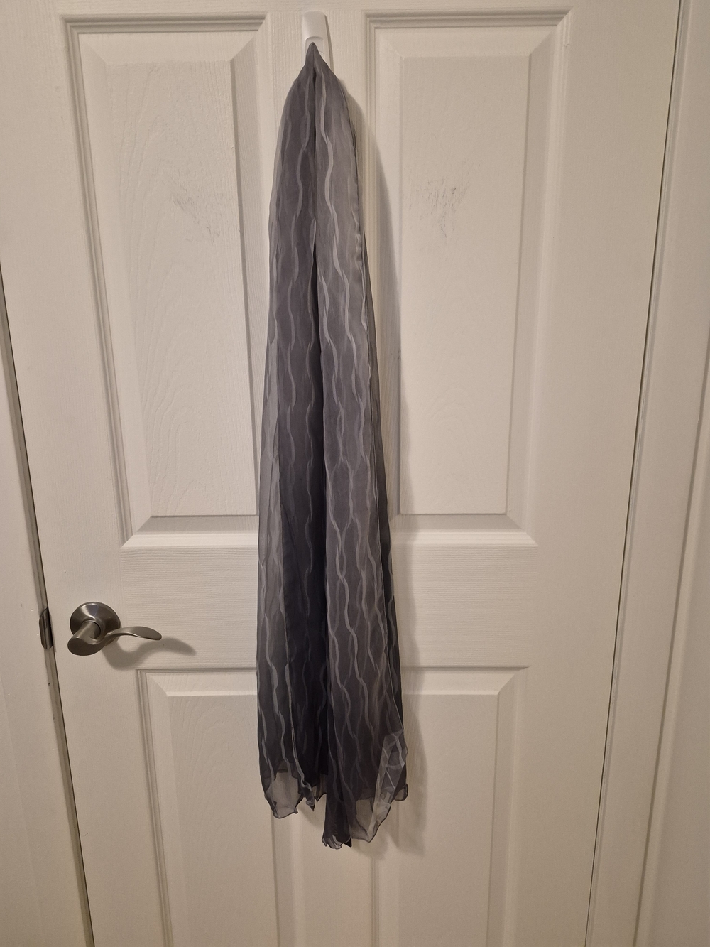 Gray Sheer Wave-Print Women's Skirt